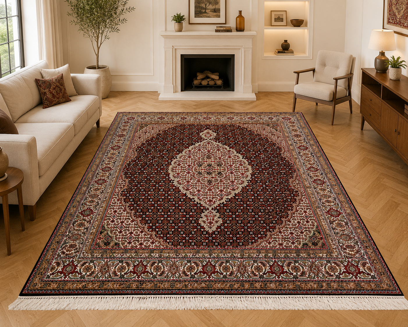 Silk Medallion — Hand-Knotted rug in Pure Mulberry Silk